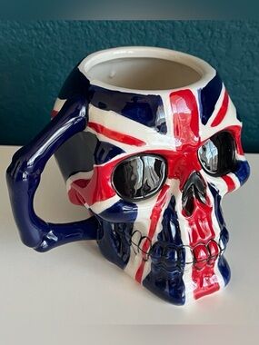 Puckator UK Flag British Skull Head Ceramic Shaped Tea Coffee Mug